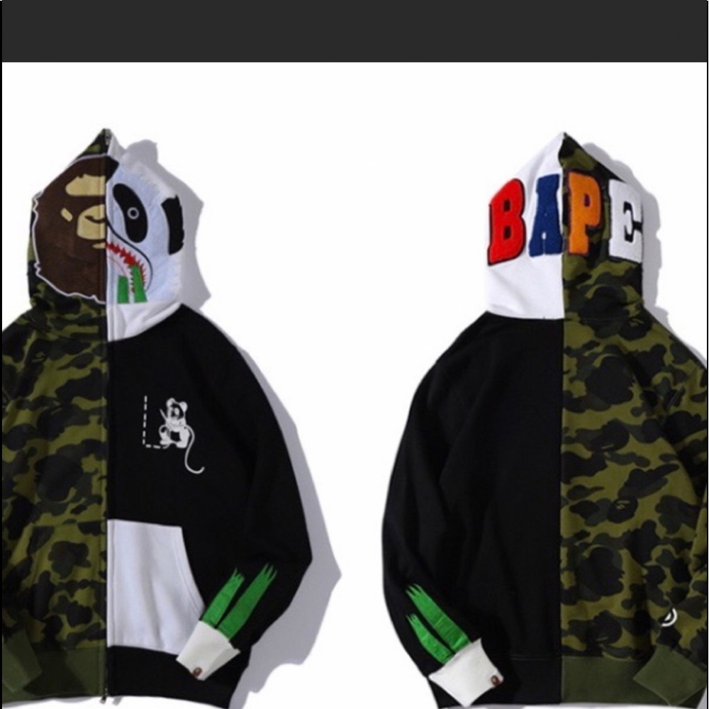 BAPE 1st camo ape/Panda Full zip up hoodie